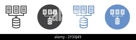 Sammlung Symbol Vektorsymbol oder Zeichensatz Sammlung in Schwarzweiß-Umrandung Stock Vektor