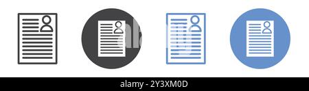 Symbol fortsetzen Sammlung von Vektorsymbolen oder Zeichensätzen in Schwarzweiß-Umrandung Stock Vektor
