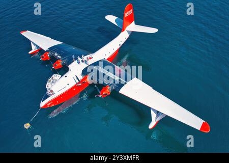 Kanada, Sproat Lake 10. August 2024: Letzter Flug des Martin-Mars-Bombers von Coulson Aviation Stockfoto