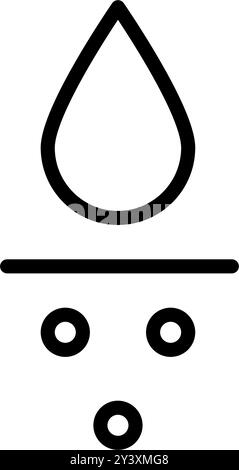 Symbol für Wasseraufnahmemittel. Symbol für tiefe Hydration der Haut. Gesichtspflegewirkung. Symbol für feuchtigkeitsspendende Haut. Wassertropfen absorbieren Schild. Vektordarstellung isoliert auf Stock Vektor