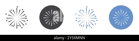 Starburst-Symbol Vektorsymbol oder Zeichensatz-Sammlung in Schwarzweiß-Umrandung Stock Vektor