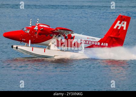 Kanada, Vancouver 10. August 2024: De Havilland Canada DHC-6-300 Twin Otter von Harbour Air Stockfoto