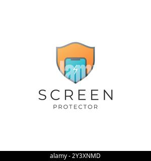 Design des Screen Protector King Logos für die Reparatur und den Bildschirmschutz von Mobiltelefonen Stock Vektor