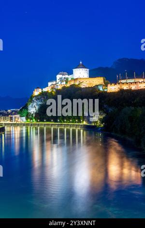 Festung Kufstein, Fluss Inn Kufstein Kufsteinerland Tirol, Tirol Österreich Stockfoto