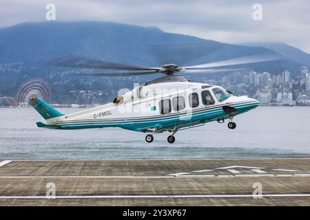 Kanada, Vancouver 10. August 2024: C-FMGL – Leonardo AW139 von London Air Services Stockfoto