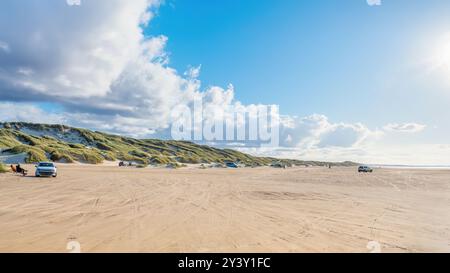 Die breite Sandbuche an der Nordseeküste von Denmarks. Stockfoto