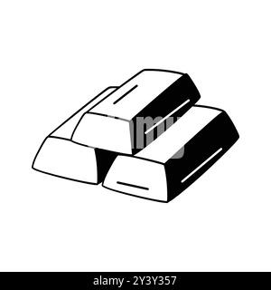 Goldbarren, die Vermögen, Investitionen und Edelmetallvermögen darstellen, Goldbarren, Symbol für Goldbarren Stock Vektor