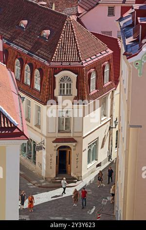 Kreuzung Pikk und Voorimehe Street, Tallinn Stockfoto