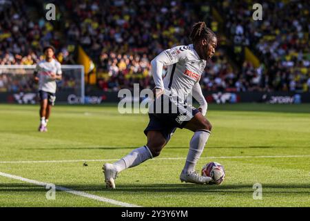 Brandon Thomas-Asante von Coventry City im Einsatz während des Sky Bet Championship Matches in der Vicarage Road, Watford. Bilddatum: Samstag, 14. September 2024. Stockfoto