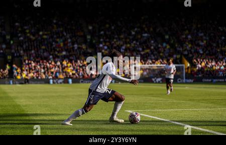 Brandon Thomas-Asante von Coventry City im Einsatz während des Sky Bet Championship Matches in der Vicarage Road, Watford. Bilddatum: Samstag, 14. September 2024. Stockfoto