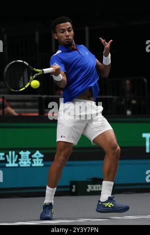 Während des Davis Cup 2024, Gruppe B, wurde am 14. September 2024 in Fuente de San Luis in Valencia, Spanien, ein Tennisspiel zwischen der Tschechischen Republik und Frankreich ausgetragen. Foto Alvaro Diaz / SpainDPPI / DPPI Stockfoto