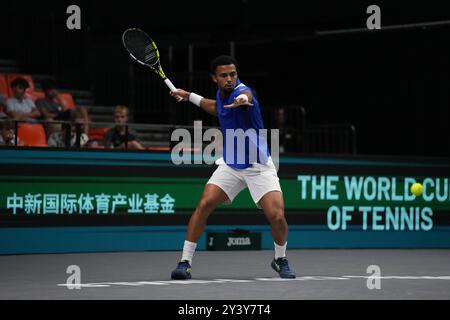 Während des Davis Cup 2024, Gruppe B, wurde am 14. September 2024 in Fuente de San Luis in Valencia, Spanien, ein Tennisspiel zwischen der Tschechischen Republik und Frankreich ausgetragen. Foto Alvaro Diaz / SpainDPPI / DPPI Stockfoto