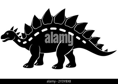 Illustration des Ankylosaurus-Silhouettenvektors Stock Vektor