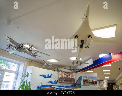 Dubna, Russland - 22. August 2023: Modelle von Trägerflugzeugen, Museum für Geschichte der Kreuzfahrtraketen, Dubna, Region Moskau Stockfoto