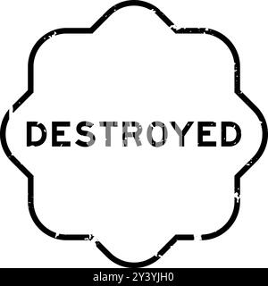 Schwarzer, zerstörter Wortgummi-Siegelstempel auf weißem Hintergrund Stock Vektor