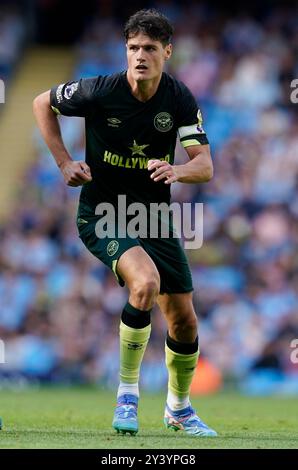 Manchester, Großbritannien. September 2024. Christian Norgaard aus Brentford während des Premier League-Spiels im Etihad Stadium in Manchester. Der Bildnachweis sollte lauten: Andrew Yates/Sportimage Credit: Sportimage Ltd/Alamy Live News Stockfoto