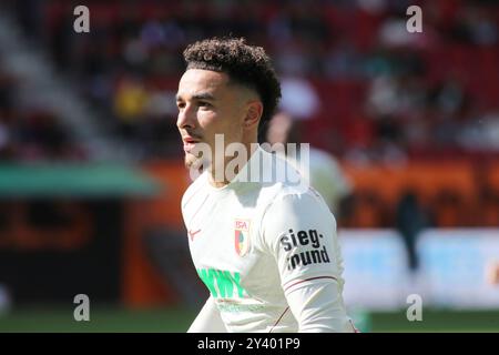 Augsburg, Deutschland. September 2024. Augsburg, Deutschland 15. September 2024: Fussball, Herren, Saison 2024/2025, FC Augsburg - FC.St.Pauli, Bundesliga, WWK Arena Ruben Vargas (FC Augsburg) Kopf, Oberkörper DFL/DFB-Vorschriften verbieten jede Verwendung von Fotografien als Bildsequenzen und/oder Quasi-Video Stockfoto