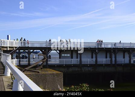 Beobachtungsstelle an der Nordsee in Cuxhaven, Niedersachsen, Deutschland, Europa Stockfoto