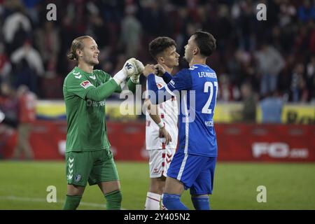 Dominik Reinmann (1. FC Magdeburg, Torwart Nr. 1), Philipp Hercher (1. FC Magdeburg, Defence, #27), 2. Bundesliga, 1. FC Köln, 1. FC Magdeburg am 14 Stockfoto