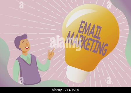 Handschrift Text E-Mail-Marketing, Word für das Senden einer Werbebotschaft an eine Gruppe von Zeigen Sammlung von Online-Schulungsunterlagen, Füllen S Stockfoto