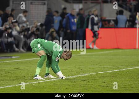 Dominik Reinmann (1. FC Magdeburg, Torwart #1), 2. Bundesliga, 1. FC Köln, 1. FC Magdeburg am 09/2024 im RheinEnergieStadion in Köln GE Stockfoto