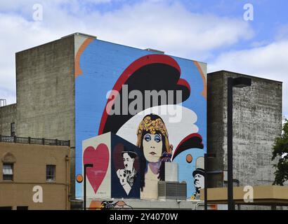 Street Art in Salem, der Hauptstadt von Oregon, USA. Street Art im Zentrum von Selem, der Hauptstadt von Oregon, USA, Nordamerika Stockfoto