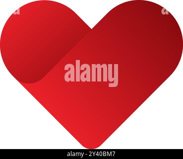 Herzform mit Farbverlauf und weißem Hintergrund Stock Vektor