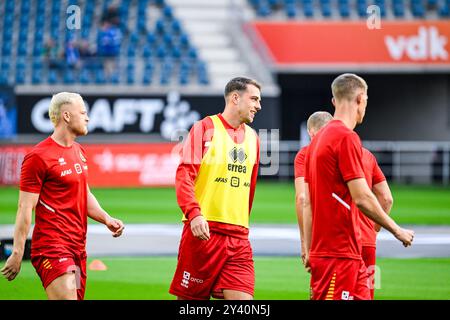 Gent, Belgien. September 2024. Mechelens Toon Raemaekers, das vor einem Fußballspiel zwischen KAA Gent und KV Mechelen in Gent am siebten Tag der Saison 2024-2025 der ersten Liga der „Jupiler Pro League“ der belgischen Meisterschaft am Sonntag, den 15. September 2024, abgebildet wurde. BELGA FOTO TOM GOYVAERTS Credit: Belga Nachrichtenagentur/Alamy Live News Stockfoto