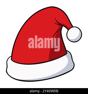 weihnachtsmütze im flachen Stil. Vektorabbildung. Stock Vektor