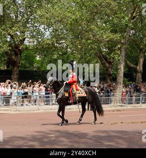 König Karl III. Auf einem Pferd, Trooping die Farbe, London 2023 Stockfoto