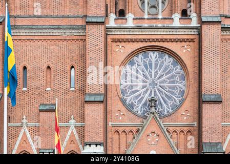 Uppsala, Uppland - Schweden - 07 27 2019 Detail der Kathedrale Stockfoto