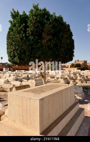 Jüdischer Friedhof im jüdischen Viertel von Marrakesch, Kaiserstadt Marokko, Stockfoto