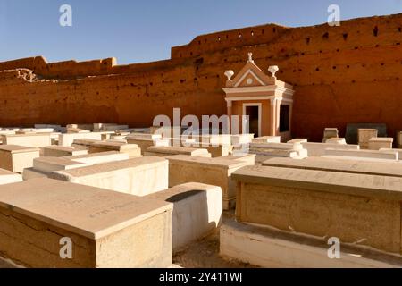 Jüdischer Friedhof im jüdischen Viertel von Marrakesch, Kaiserstadt Marokko, Stockfoto