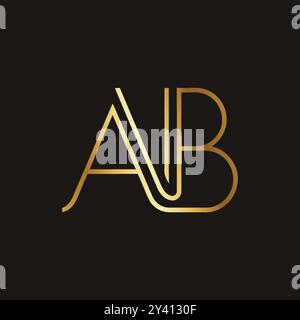 Ab-Logo mit goldenem Farbverlauf Stock Vektor