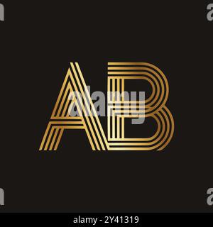 Ab-Logo mit goldenem Farbverlauf Stock Vektor