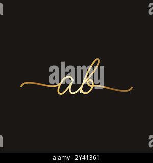 Ab-Logo mit goldenem Farbverlauf Stock Vektor