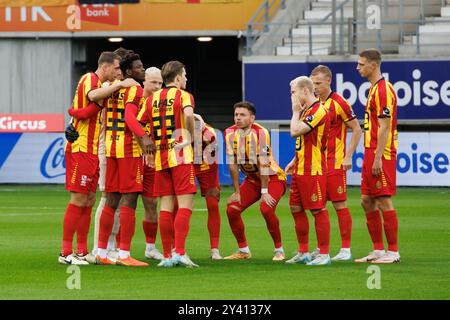 Gent, Belgien. September 2024. Mechelens Spieler wurden im Vorfeld eines Fußballspiels zwischen KAA Gent und KV Mechelen in Gent am siebten Tag der Saison 2024-2025 der ersten Liga der „Jupiler Pro League“ der belgischen Meisterschaft am Sonntag, den 15. September 2024, in Gent vorgestellt. BELGA FOTO KURT DESPLENTER Credit: Belga Nachrichtenagentur/Alamy Live News Stockfoto