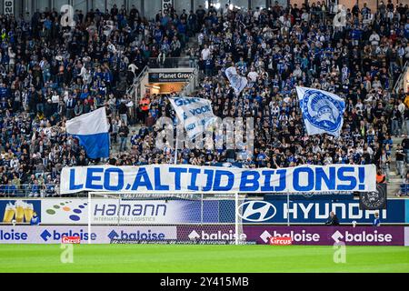Gent, Belgien. September 2024. Gents Fans wurden während eines Fußballspiels zwischen KAA Gent und KV Mechelen in Gent am siebten Tag der Saison 2024-2025 der ersten Liga der Jupiler Pro League am Sonntag, den 15. September 2024, in Gent dargestellt. BELGA FOTO TOM GOYVAERTS Credit: Belga Nachrichtenagentur/Alamy Live News Stockfoto