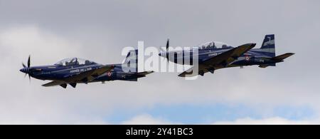 Pilatus PC-21 auf der Air Legend Air Show 2024 in Melun, Frankreich Stockfoto