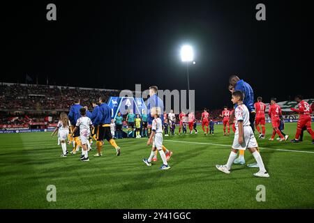 Monza, Italien. September 2024. Auftritt des FC Inter während des italienischen Fußballspiels der Serie A zwischen AC Monza und Inter FC Internazionale am 15. September 2025 im U-Power-Stadion in Monza, Italien. Foto Tiziano Ballabio Credit: Tiziano Ballabio/Alamy Live News Stockfoto