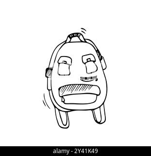 Doodle Bild eines Rucksacks. Handgezeichnetes Bild für Druck, Aufkleber, Web, verschiedene Designs. Vektor-Element für die Themen Reisen, Urlaub, Tourismus. Stock Vektor