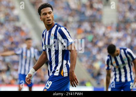 Porto, Portugal. September 2024. Danny Namaso vom FC Porto wurde während des Liga Portugal Betclic-Spiels zwischen dem FC Porto und dem SC Farense in Estadio do Dragao gesehen. Endpunktzahl : FC Porto 2: 1 SC Farense (Foto: Diogo Baptista/SOPA Images/SIPA USA) Credit: SIPA USA/Alamy Live News Stockfoto