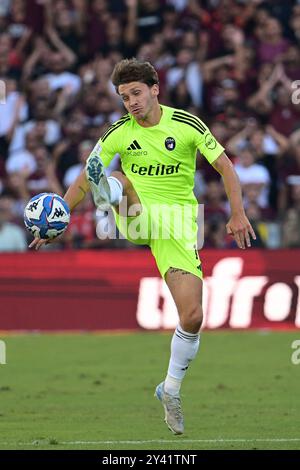 Salerno, Italien. September 2024. Matteo Tramoni von Pisa SC im Spiel der Serie B zwischen US Salernitana und Pisa SC im Stadio Arechi, Salerno, Italien am 15. September 2024. Quelle: Nicola Ianuale/Alamy Live News Stockfoto