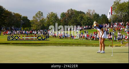 Gainesville, Virginia, USA. September 2024. Während des Solheim Cup auf dem Robert Trent Jones Golfplatz in Gainesville, Virginia. Justin Cooper/CSM/Alamy Live News Stockfoto