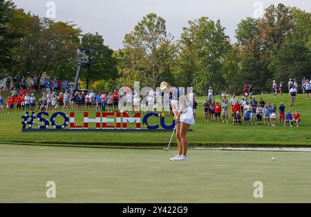 Gainesville, Virginia, USA. September 2024. Während des Solheim Cup auf dem Robert Trent Jones Golfplatz in Gainesville, Virginia. Justin Cooper/CSM/Alamy Live News Stockfoto