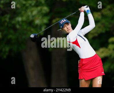 Gainesville, Virginia, USA. September 2024. Während des Solheim Cup auf dem Robert Trent Jones Golfplatz in Gainesville, Virginia. Justin Cooper/CSM/Alamy Live News Stockfoto