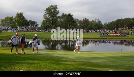 Gainesville, Virginia, USA. September 2024. Während des Solheim Cup auf dem Robert Trent Jones Golfplatz in Gainesville, Virginia. Justin Cooper/CSM/Alamy Live News Stockfoto