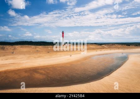 Blick aus der Vogelperspektive auf den Strand Coubre in Charente-Maritime, Frankreich Stockfoto