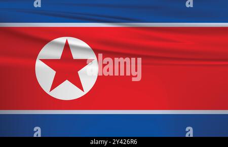 Nordkorea-Flagge und editierbarer Vektor, Nordkorea-Landesflagge Stock Vektor