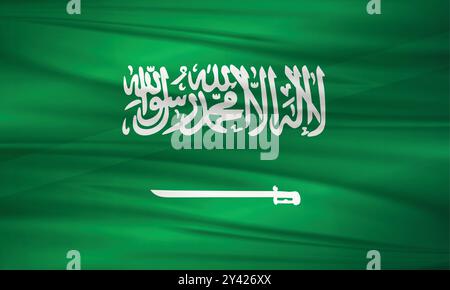 Saudi-Arabien-Flagge und editierbarer Vektor, Saudi-Arabien-Länderflagge Stock Vektor